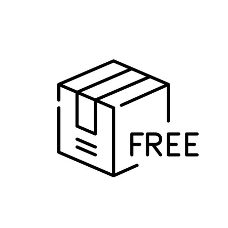 Free delivery symbol. Pixel perfect, editable strokeのイラスト素材