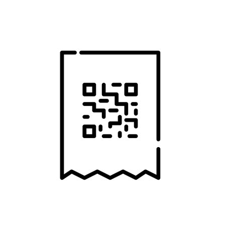 Qr-code printed on a check. Pixel perfect, editable strokeのイラスト素材