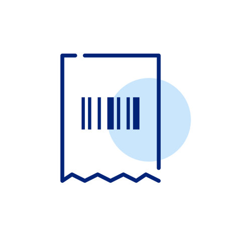 Bar code printed on a check. Pixel perfect iconのイラスト素材