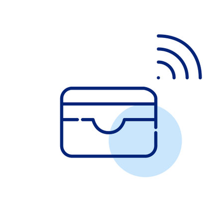 Cardholder wallet and wi-fi symbol. Contactless payment system. Pixel perfect iconのイラスト素材