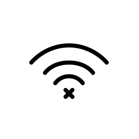No wifi signal. Pixel perfect, editable strokeのイラスト素材