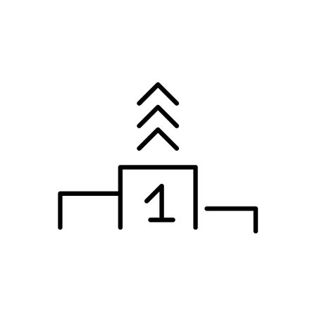 Winner podium with arrows pointing up. Success and growth, championship. Pixel perfect vector iconのイラスト素材