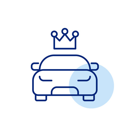 Car and crown. Premium quality brand. Luxury vehicle. Pixel perfect, editable stroke vector iconのイラスト素材