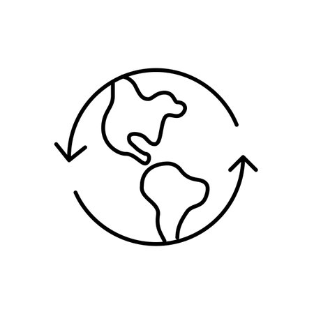 Earth in refresh arrows. Recycling, eco-friendly sustainability practices. Pixel perfect vector iconのイラスト素材