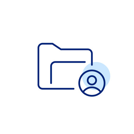 Folder with user avatar. Personal data account. Pixel perfect, editable stroke vector iconのイラスト素材