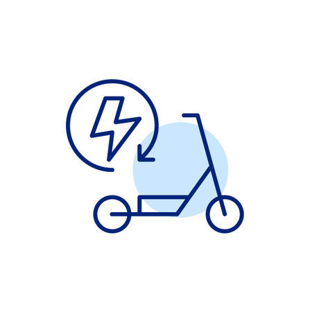 Electric scooter. Personal mobility e-vehicles. Pixel perfect, editable stroke vector iconのイラスト素材