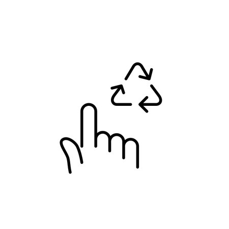 Garbage separation, use of recycled materials. Pixel perfect, editable stroke vector iconのイラスト素材