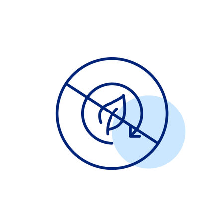 Leaf in recycling arrow and no symbol. Pixel perfect, editable stroke vector iconのイラスト素材