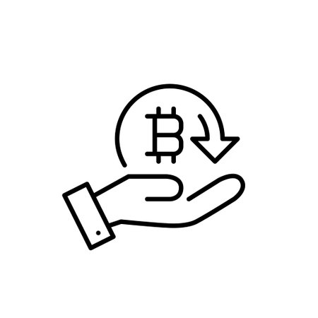 Secure bitcoin deposit, easy crypto transfer. Pixel perfect, editable stroke vector iconのイラスト素材