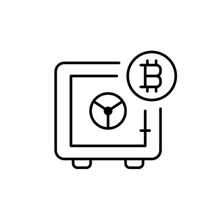 Blockchain repository. Digital archive of blockchain files and Bitcoin data. Crypto file manager. Pixel perfect vector iconのイラスト素材