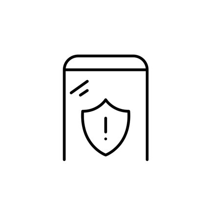 Phone system security warning. Critical alert, immediate attention needed. Pixel perfect, editable stroke vector iconのイラスト素材
