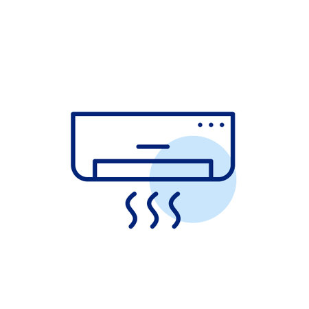 Air conditioning unit. Pixel perfect, editable stroke vector iconのイラスト素材