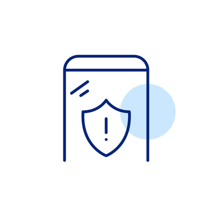 Phone system security warning. Critical alert, immediate attention needed. Pixel perfect, editable stroke vector iconのイラスト素材