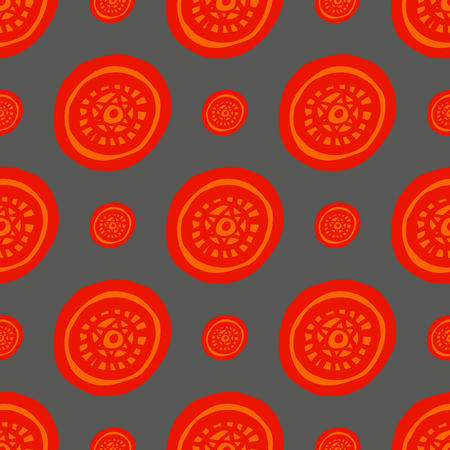 Round ornament seamless patternのイラスト素材