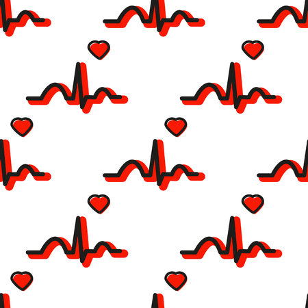 ECG line seamless patternのイラスト素材