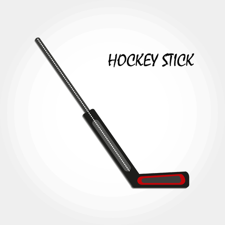 Grey hockey stick, isolated on white. Vector illustration.のイラスト素材