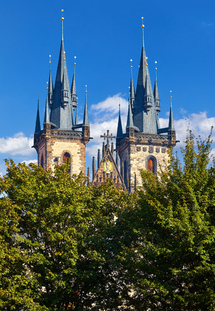 Prague, Czech republic. Church of Our Lady Before Tyn cathedral.の写真素材