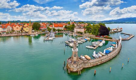 Antique bavarian town at Lake Constance (Bodensee).の写真素材