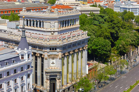 Madrid, Spain. Cervantes Institute headquarters. Building of worldwide non-profit organization created by the Spanish government. Summer cityの写真素材