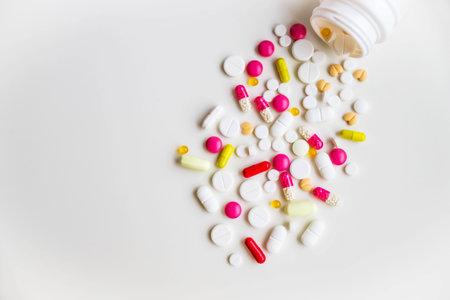 medical capsules. Pharmaceutical medicament. Antibiotic painkiller or narcotic.Many different...