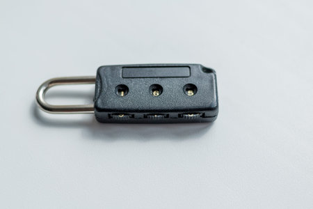 Combination padlock isolated on white background.Travel and safety concept with padlocks on a...