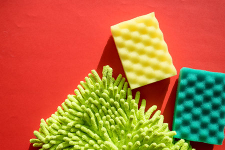 Cleaning kit . Set of napkins, sponges. Professional kit for cleaning the house. Composition of...