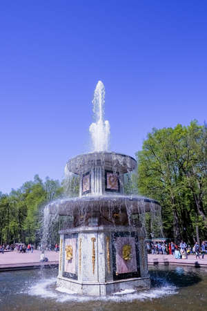 St. Petersburg, Russia - June 25, 2019: Roman fountain in lower park of Peterhofのeditorial素材