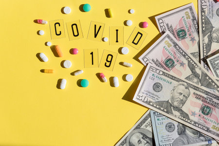 CORONAVIRUS ECONOMIC IMPACT.Global pandemic Covid 19 lockdown. High price of masks and demand during...