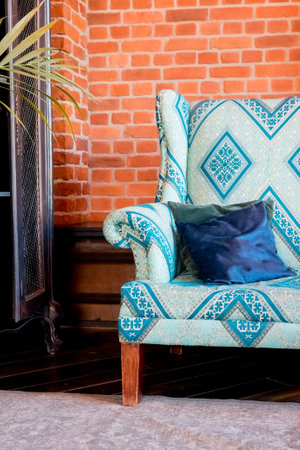 Interior Of An Oriental Decorated Room, Moroccan Style in living room. Moroccan Style in living room.coziness, vintage, retro concept.の写真素材