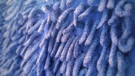 Blue doormat with unique textureの写真素材