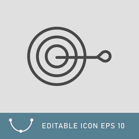 dart arrow and circle logo flat vector icon for apps and websites. Editable Fileのイラスト素材