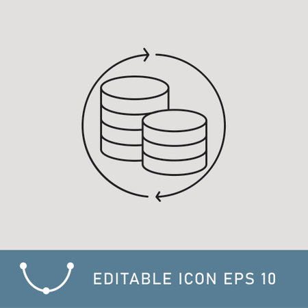 cycle coin cent isolated in minimal style. Linear ecology icons. Environmental sustainability simple symbol. Editable stroke EPS 10のイラスト素材