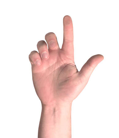 Index Fingerprint on a white backgroundの写真素材