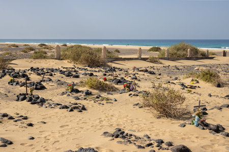 On the Atlantic ocean beach, place which belongs to nobody and everybody, was built a cemetery for...