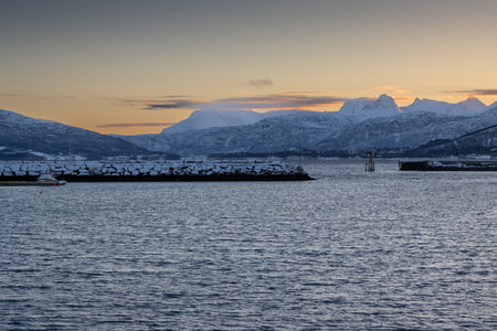 Nature and high mountains in the background, everything covered by snow in the late autumn. Calm...