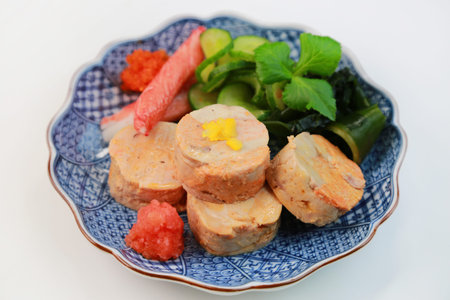 ankimo / steamed monkfish liver / japanese cuisineの写真素材