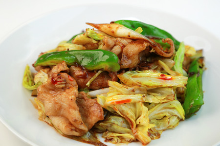 twice cooked pork, chinese cuisineの写真素材