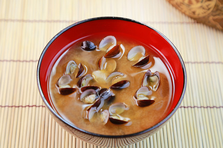 miso soup of the corbiculaの写真素材