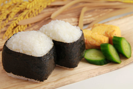 rice ball / Japanese foodの写真素材