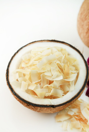Coconut chipsの写真素材