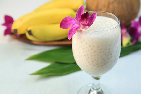Coconut milk with tapiocaの写真素材