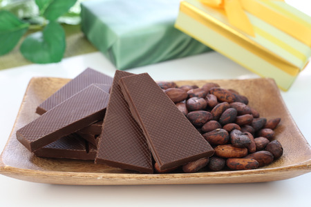 Chocolate and cocoa beanの写真素材