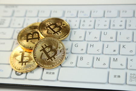 It is the image of the virtual currency bit coin.の写真素材