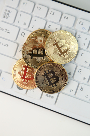 It is the image of the virtual currency bit coin.の写真素材