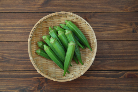 a vegetable, called okraの写真素材