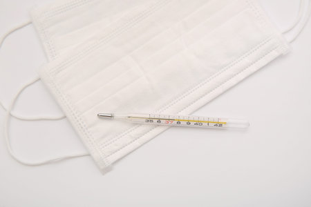 Disposable mask and mercury thermometer