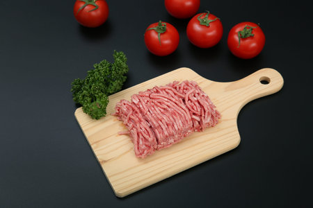 Ground pork on the cutting board