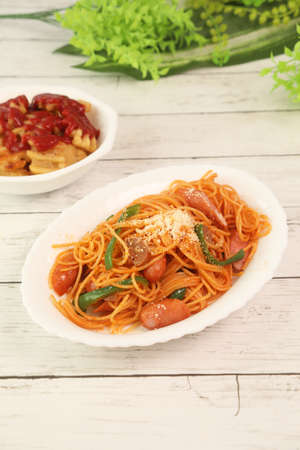 The spaghetti which was servedの写真素材