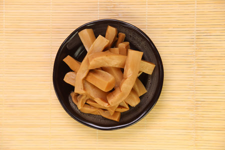 Chinese bamboo shoots which are the processed food which let a bamboo shoot make lactic...