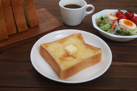 The butter toast which I attached salad and coffee to.